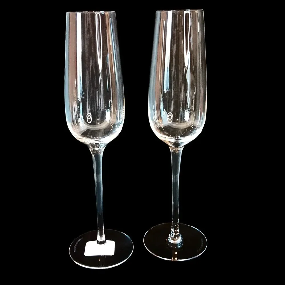 Set Of Two Williams Sonoma Champagne Flutes Marked WST RSRV 9 7/8